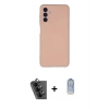 MARSİLYAN™- Galaxy A24 4G Kılıf Ahenk Serisi - Siyah Joko Magic 5D Cam + Valdez Metal Kamera Lens - SH
