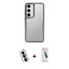 MARSİLYAN™- Galaxy A24 4G Kılıf Akış Çizgi Koleksiyonu - Şeffaf Pasifik Cam Ekran Koruyucu + Valdez Metal Kamera Lens - GS