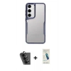 MARSİLYAN™- Galaxy A24 4G Kılıf Akış Çizgi Koleksiyonu - Şeffaf Pasifik Cam Ekran Koruyucu + Valdez Metal Kamera Lens - SH
