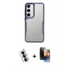 MARSİLYAN™- Galaxy A24 4G Kılıf Akış Çizgi Koleksiyonu - Siyah 3D Antistatik Mat Seramik Nano Ekran Koruyucu + Valdez Metal Kamera Lens - GS