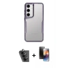 MARSİLYAN™- Galaxy A24 4G Kılıf Akış Çizgi Koleksiyonu - Siyah 3D Antistatik Mat Seramik Nano Ekran Koruyucu + Valdez Metal Kamera Lens - SH