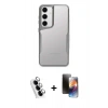 MARSİLYAN™- Galaxy A24 4G Kılıf Akış Çizgi Koleksiyonu - Siyah 3D Antistatik Mat Seramik Nano Ekran Koruyucu + Valdez Metal Kamera Lens - GS