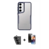 MARSİLYAN™- Galaxy A24 4G Kılıf Akış Çizgi Koleksiyonu - Siyah 3D Antistatik Mat Seramik Nano Ekran Koruyucu + Valdez Metal Kamera Lens - SH