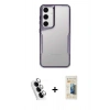 MARSİLYAN™- Galaxy A24 4G Kılıf Akış Çizgi Koleksiyonu - Siyah 6D Mat Seramik Hayalet Nano Ekran Koruyucu + Valdez Metal Kamera Lens - GS
