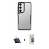 MARSİLYAN™- Galaxy A24 4G Kılıf Akış Çizgi Koleksiyonu - Siyah 6D Mat Seramik Hayalet Nano Ekran Koruyucu + Kamera Lens Koruma Cam - SF