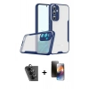 MARSİLYAN™- Galaxy A24 4G Kılıf Atlas Asil Serisi - Siyah 3D Antistatik Mat Seramik Nano Ekran Koruyucu + Valdez Metal Kamera Lens - SH