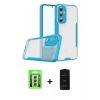 MARSİLYAN™- Galaxy A24 4G Kılıf Atlas Asil Serisi - Siyah 6D Antistatik Mat Seramik Hayalet Nano Ekran Koruyucu + Raze Metal Kamera Lens - GS