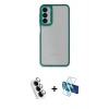 MARSİLYAN™- Galaxy A24 4G Kılıf Eksen Doku Prime - Siyah 3D Antistatik Seramik Nano Ekran Koruyucu + Valdez Metal Kamera Lens - GS