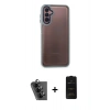MARSİLYAN™- Galaxy A24 4G Kılıf Eksen Doku Prime - Siyah 6D Antistatik Mat Seramik Hayalet Nano Ekran Koruyucu + Valdez Metal Kamera Lens - SH