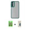MARSİLYAN™- Galaxy A24 4G Kılıf Eksen Doku Prime - Siyah 6D Mat Seramik Hayalet Nano Ekran Koruyucu + Raze Metal Kamera Lens - GS