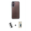 MARSİLYAN™- Galaxy A24 4G Kılıf Eksen Doku Prime - Siyah 6D Mat Seramik Hayalet Nano Ekran Koruyucu + Valdez Metal Kamera Lens - GS