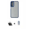 MARSİLYAN™- Galaxy A24 4G Kılıf Eksen Doku Prime - Siyah Joko Magic 5D Cam + Kamera Lens Koruma Cam - SF
