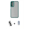 MARSİLYAN™- Galaxy A24 4G Kılıf Eksen Doku Prime - Siyah Joko Magic 5D Cam + Valdez Metal Kamera Lens - GS