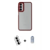 MARSİLYAN™- Galaxy A24 4G Kılıf Eksen Doku Prime - Siyah Joko Magic 5D Cam + Valdez Metal Kamera Lens - GS