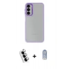 MARSİLYAN™- Galaxy A24 4G Kılıf Eksen Doku Prime - Siyah Joko Magic 5D Cam + Valdez Metal Kamera Lens - GS