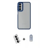 MARSİLYAN™- Galaxy A24 4G Kılıf Eksen Doku Prime - Siyah Joko Magic 5D Cam + Valdez Metal Kamera Lens - GS