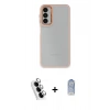 MARSİLYAN™- Galaxy A24 4G Kılıf Eksen Doku Prime - Siyah Joko Magic 5D Cam + Valdez Metal Kamera Lens - GS