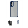 MARSİLYAN™- Galaxy A24 4G Kılıf Eksen Doku Prime - Siyah Joko Magic 5D Cam + Valdez Metal Kamera Lens - SH