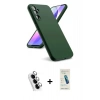 MARSİLYAN™- Galaxy A24 4G Kılıf Kozmos Yansıma Özel Seri - Şeffaf Pasifik Cam Ekran Koruyucu + Valdez Metal Kamera Lens - GS