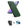 MARSİLYAN™- Galaxy A24 4G Kılıf Kozmos Yansıma Özel Seri - Siyah 3D Antistatik Cam Ekran Koruyucu + Valdez Metal Kamera Lens - SH