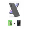 MARSİLYAN™- Galaxy A24 4G Kılıf Kozmos Yansıma Özel Seri - Siyah 3D Antistatik Hayalet Cam Ekran Koruyucu + Raze Metal Kamera Lens - GS