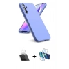 MARSİLYAN™- Galaxy A24 4G Kılıf Kozmos Yansıma Özel Seri - Siyah 3D Antistatik Seramik Nano Ekran Koruyucu + Kamera Lens Koruma Cam - SF