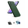MARSİLYAN™- Galaxy A24 4G Kılıf Kozmos Yansıma Özel Seri - Siyah 3D Antistatik Seramik Nano Ekran Koruyucu + Kamera Lens Koruma Cam - SF