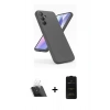 MARSİLYAN™- Galaxy A24 4G Kılıf Kozmos Yansıma Özel Seri - Siyah 6D Antistatik Mat Seramik Hayalet Nano Ekran Koruyucu + Kamera Lens Koruma Cam - SF