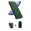 MARSİLYAN™- Galaxy A24 4G Kılıf Kozmos Yansıma Özel Seri - Siyah 6D Antistatik Mat Seramik Hayalet Nano Ekran Koruyucu + Siyah Valdez Metal Kamera Lens