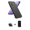 MARSİLYAN™- Galaxy A24 4G Kılıf Kozmos Yansıma Özel Seri - Siyah 6D Antistatik Mat Seramik Hayalet Nano Ekran Koruyucu + Kamera Lens Koruma Cam - SF