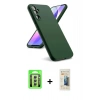MARSİLYAN™- Galaxy A24 4G Kılıf Kozmos Yansıma Özel Seri - Siyah 6D Mat Seramik Hayalet Nano Ekran Koruyucu + Raze Metal Kamera Lens - GS