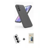 MARSİLYAN™- Galaxy A24 4G Kılıf Kozmos Yansıma Özel Seri - Siyah 6D Mat Seramik Hayalet Nano Ekran Koruyucu + Valdez Metal Kamera Lens - GS