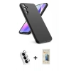 MARSİLYAN™- Galaxy A24 4G Kılıf Kozmos Yansıma Özel Seri - Siyah 6D Mat Seramik Hayalet Nano Ekran Koruyucu + Valdez Metal Kamera Lens - GS