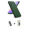 MARSİLYAN™- Galaxy A24 4G Kılıf Kozmos Yansıma Özel Seri - Siyah 6D Mat Seramik Hayalet Nano Ekran Koruyucu + Valdez Metal Kamera Lens - GS