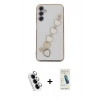 MARSİLYAN™- Galaxy A24 4G Kılıf Nova Işık Prime - Şeffaf Pasifik Cam Ekran Koruyucu + Valdez Metal Kamera Lens - GS
