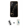 MARSİLYAN™- Galaxy A24 4G Kılıf Nova Işık Prime - Şeffaf Pasifik Cam Ekran Koruyucu + Valdez Metal Kamera Lens - GS