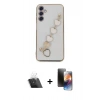 MARSİLYAN™- Galaxy A24 4G Kılıf Nova Işık Prime - Siyah 3D Antistatik Mat Seramik Nano Ekran Koruyucu + Kamera Lens Koruma Cam - SF