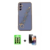 MARSİLYAN™- Galaxy A24 4G Kılıf Nova Işık Prime - Siyah 3D Antistatik Mat Seramik Nano Ekran Koruyucu + Raze Metal Kamera Lens - SH