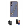 MARSİLYAN™- Galaxy A24 4G Kılıf Nova Işık Prime - Siyah 3D Antistatik Mat Seramik Nano Ekran Koruyucu + Valdez Metal Kamera Lens - SH