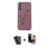 MARSİLYAN™- Galaxy A24 4G Kılıf Nova Işık Prime - Siyah 3D Antistatik Mat Seramik Nano Ekran Koruyucu + Valdez Metal Kamera Lens - SH
