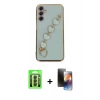 MARSİLYAN™- Galaxy A24 4G Kılıf Nova Işık Prime - Siyah 3D Antistatik Mat Seramik Nano Ekran Koruyucu + Raze Metal Kamera Lens - SH