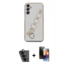MARSİLYAN™- Galaxy A24 4G Kılıf Nova Işık Prime - Siyah 3D Antistatik Mat Seramik Nano Ekran Koruyucu + Valdez Metal Kamera Lens - SH
