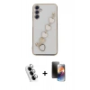 MARSİLYAN™- Galaxy A24 4G Kılıf Nova Işık Prime - Siyah 3D Antistatik Mat Seramik Nano Ekran Koruyucu + Valdez Metal Kamera Lens - GS