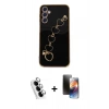 MARSİLYAN™- Galaxy A24 4G Kılıf Nova Işık Prime - Siyah 3D Antistatik Mat Seramik Nano Ekran Koruyucu + Valdez Metal Kamera Lens - GS