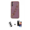 MARSİLYAN™- Galaxy A24 4G Kılıf Nova Işık Prime - Siyah 3D Antistatik Mat Seramik Nano Ekran Koruyucu + Valdez Metal Kamera Lens - GS