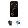 MARSİLYAN™- Galaxy A24 4G Kılıf Nova Işık Prime - Siyah 3D Antistatik Seramik Nano Ekran Koruyucu + Valdez Metal Kamera Lens - SH