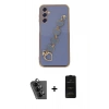 MARSİLYAN™- Galaxy A24 4G Kılıf Nova Işık Prime - Siyah 6D Antistatik Mat Seramik Hayalet Nano Ekran Koruyucu + Valdez Metal Kamera Lens - SH