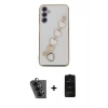 MARSİLYAN™- Galaxy A24 4G Kılıf Nova Işık Prime - Siyah 6D Antistatik Mat Seramik Hayalet Nano Ekran Koruyucu + Valdez Metal Kamera Lens - SH