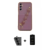 MARSİLYAN™- Galaxy A24 4G Kılıf Nova Işık Prime - Siyah 6D Antistatik Mat Seramik Hayalet Nano Ekran Koruyucu + Valdez Metal Kamera Lens - SH