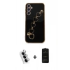 MARSİLYAN™- Galaxy A24 4G Kılıf Nova Işık Prime - Siyah 6D Antistatik Mat Seramik Hayalet Nano Ekran Koruyucu + Valdez Metal Kamera Lens - GS